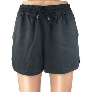 Everlane Women's Black High Waisted Drawstring Pocket Mini Sweat Shorts Size S